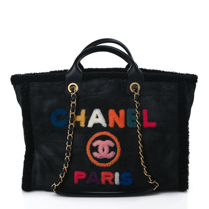 Chanel Shearling Medium Deauville Tote Black 1 of 8