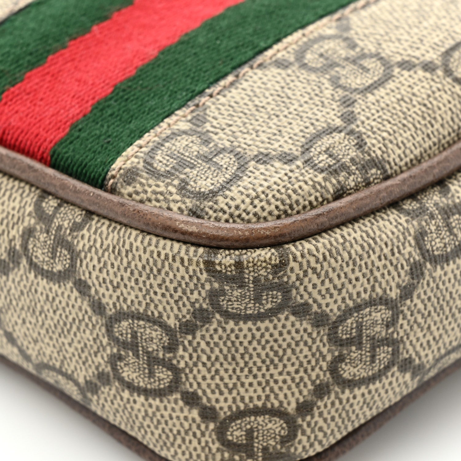 Gucci GG Supreme Monogram Web Ophidia Phone Crossbody Bag Beige New Acero 12 of 14