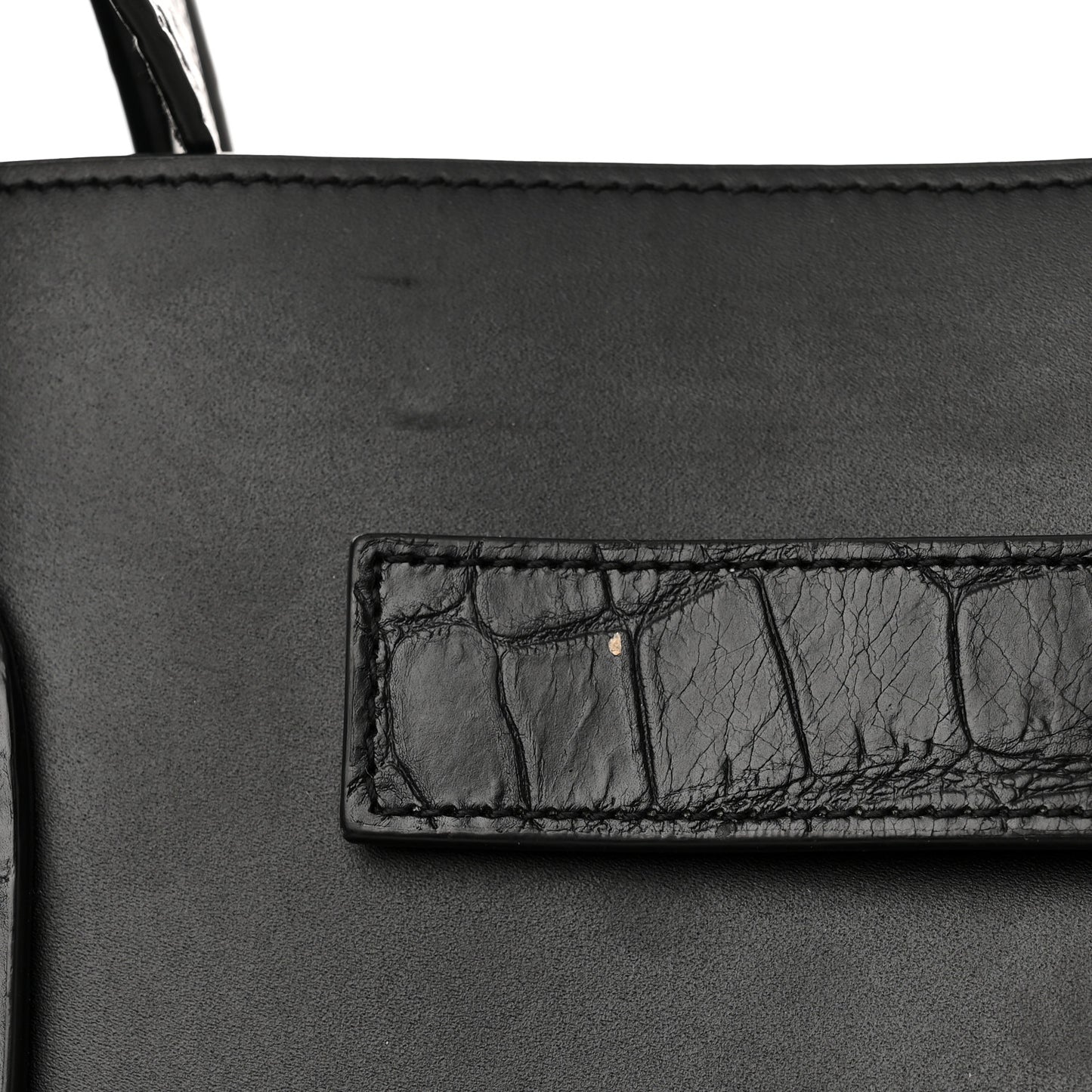 Calfskin Crocodile Embossed Large Sac De Jour Carryall Black