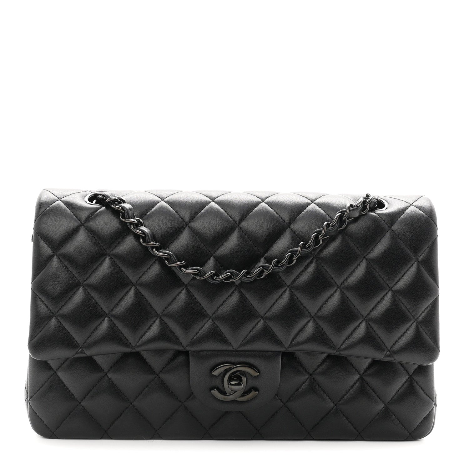 Chanel Lambskin Quilted Medium Double Flap So Black 1 of 10