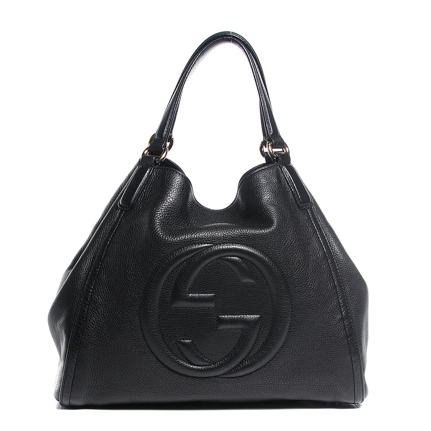 Gucci Pebbled Calfskin Medium Soho Shoulder Bag Black 1 of 7