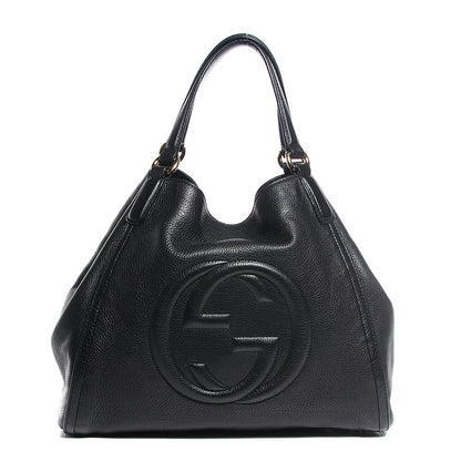 Gucci Pebbled Calfskin Medium Soho Shoulder Bag Black 1 of 7