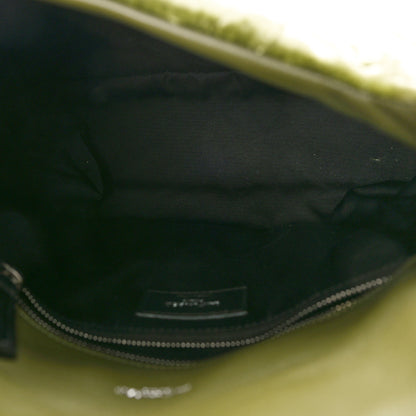 Saint Laurent Velvet Quilted Small Loulou Puffer Monogram Chain Satchel Light Avocado 5 of 8