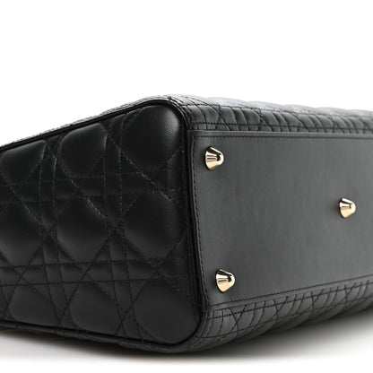 Christian Dior Lambskin Cannage Large Lady Dior Black 9 of 10