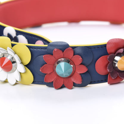 Fendi Vitello Dolce Flowerland Studded Strap You Blue Corallo Multicolor 6 of 6