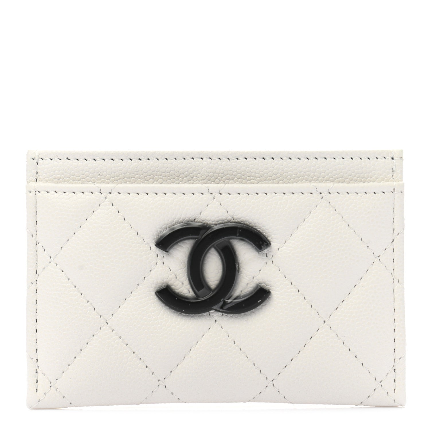 Chanel Caviar Quilted My Everything Card Holder White Black 1 of 11