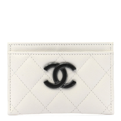 Chanel Caviar Quilted My Everything Card Holder White Black 1 of 11