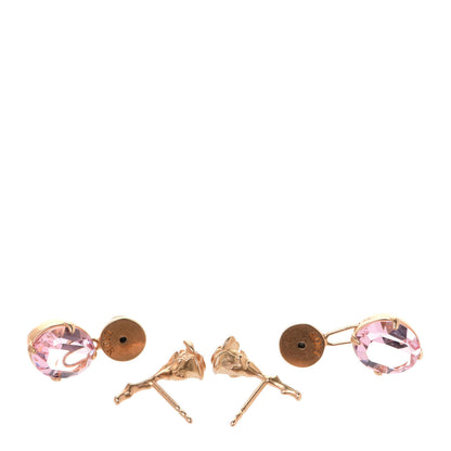 Christian Dior Metal Crystal Dior Dream Drop Earrings Gold Pink 3 of 4