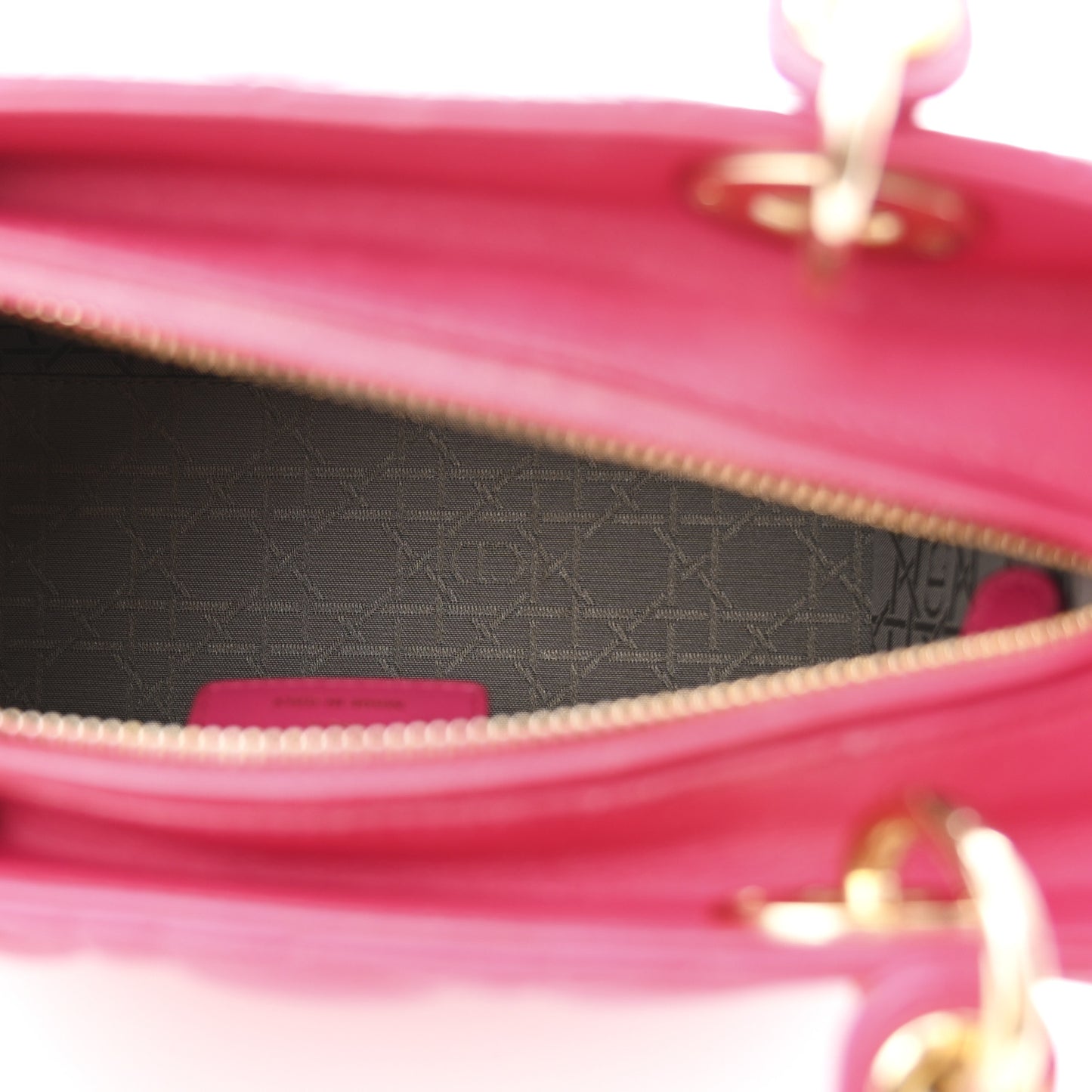Lambskin Cannage Medium Lady Dior Fuchsia