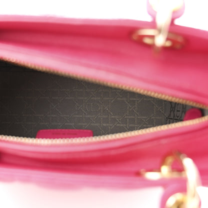 Christian Dior Lambskin Cannage Medium Lady Dior Fuchsia 4 of 11