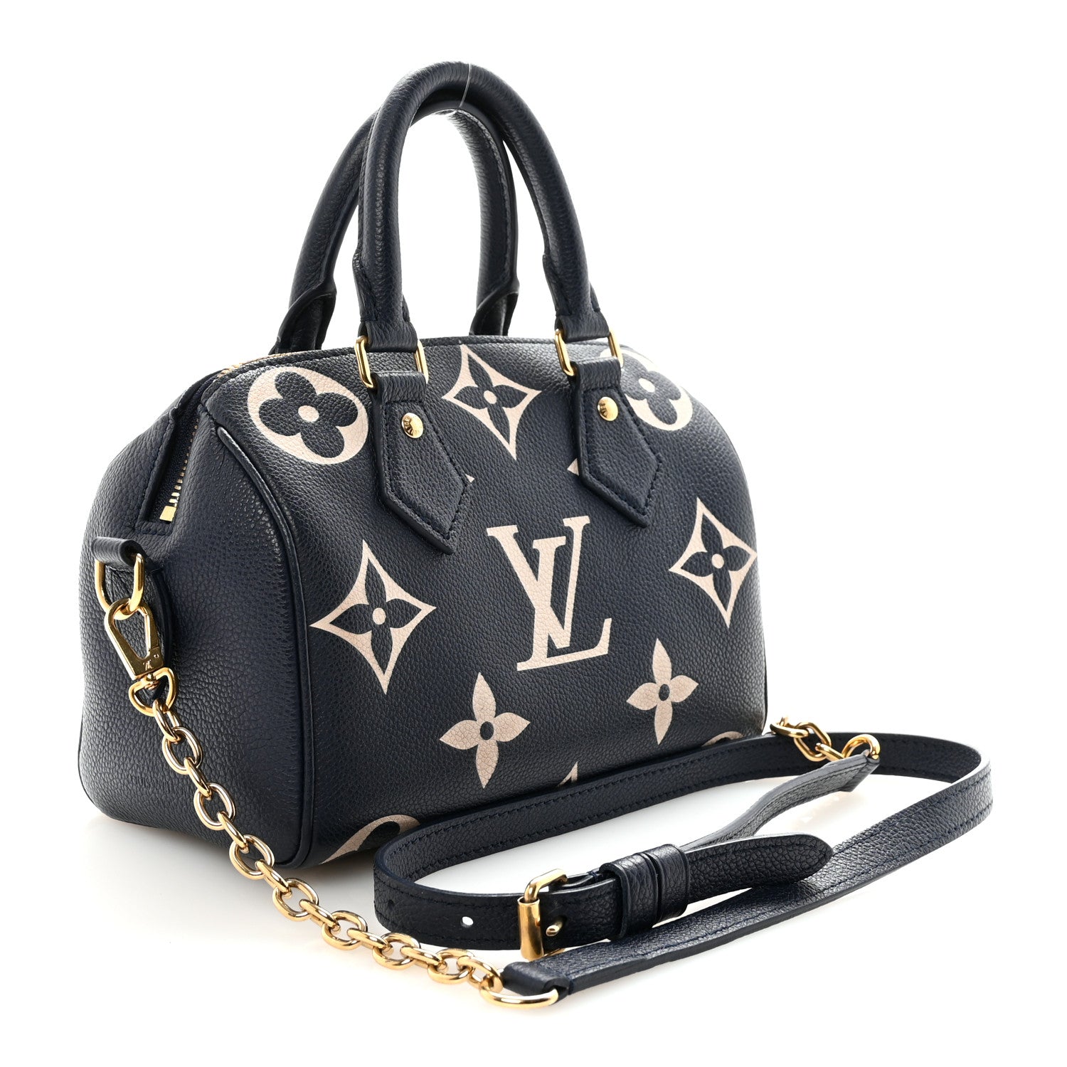 Louis Vuitton Empreinte Monogram Giant Speedy Bandouliere 20 Navy Creme 3 of 9