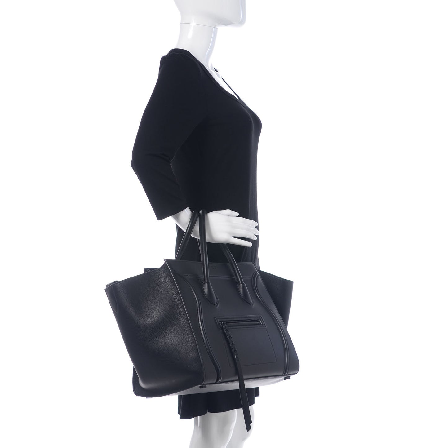 Supple Calfskin Medium Phantom Luggage Black