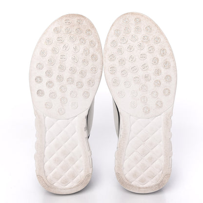 Chanel Nylon Calfskin Suede Womens CC Sneakers 36.5 White Black 5 of 7