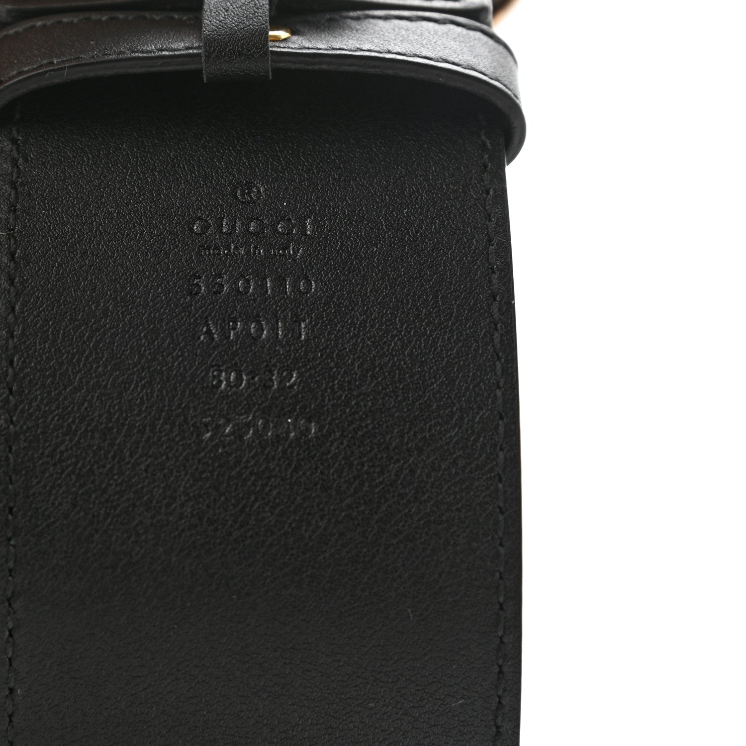 Gucci Calfskin Crystal Double G 55mm Belt 80 32 Black 5 of 5