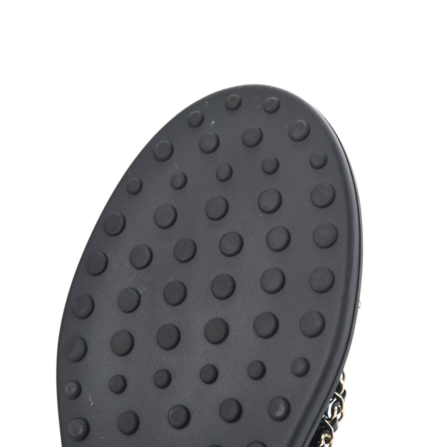 Lambskin CC Chain Thong Sandals 39 Black