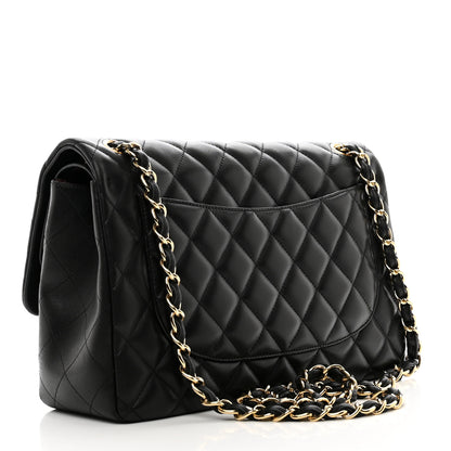 Chanel Lambskin Quilted Jumbo Double Flap Black 3 of 11