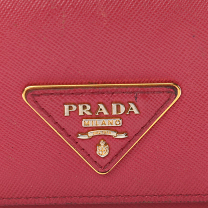 Prada Saffiano Triangle Continental Flap Wallet Peonia 13 of 15