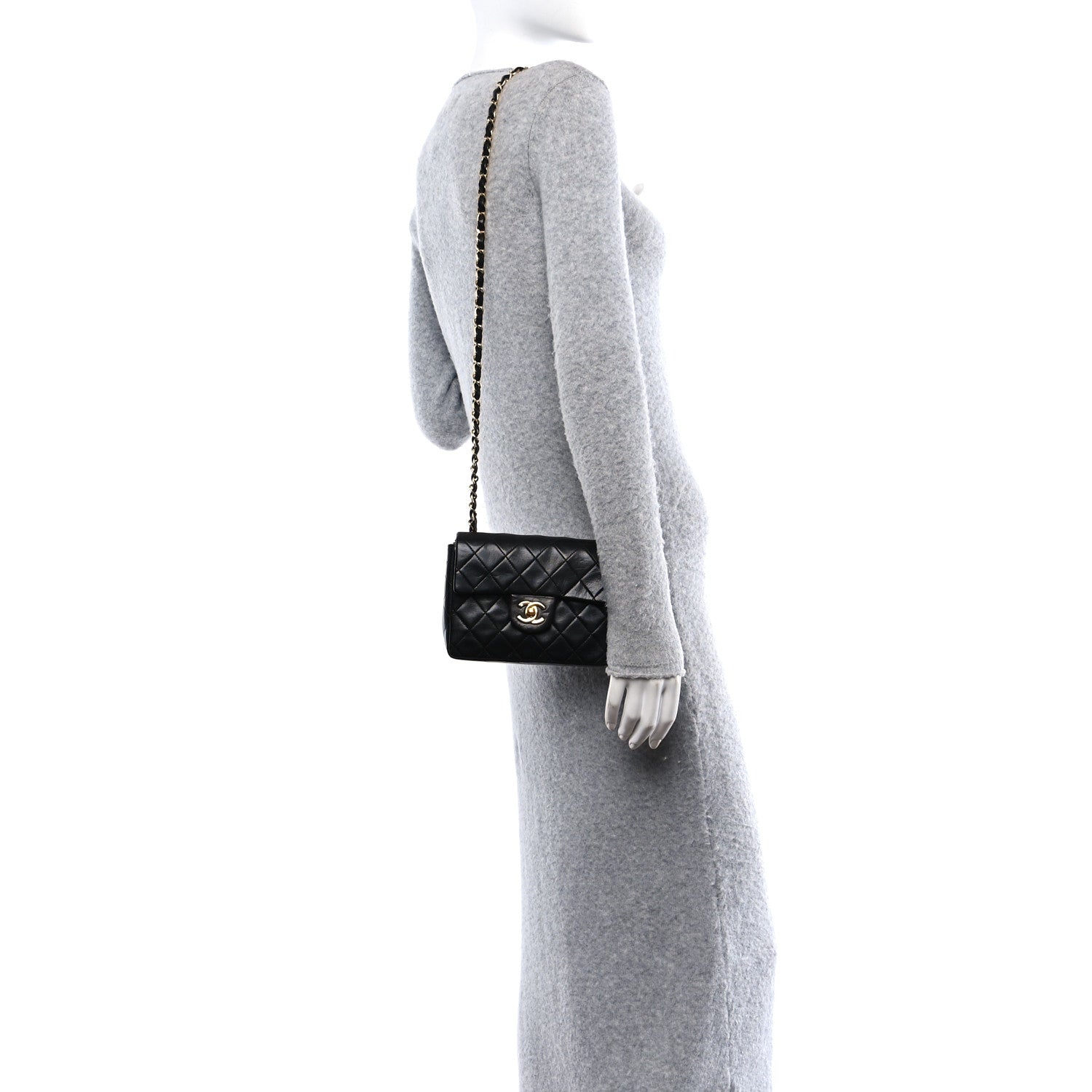 Chanel Lambskin Quilted Mini Square Flap Black 2 of 10