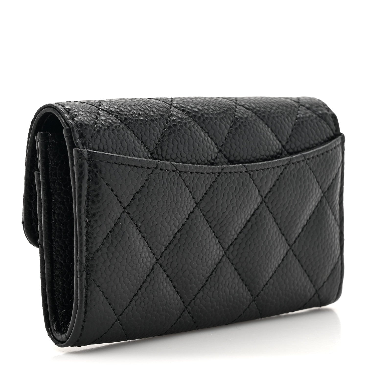 Chanel Caviar Quilted Flap Card Holder Wallet Black 3 of 9