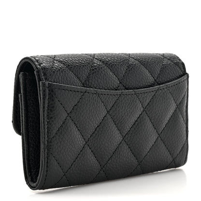 Chanel Caviar Quilted Flap Card Holder Wallet Black 3 of 9