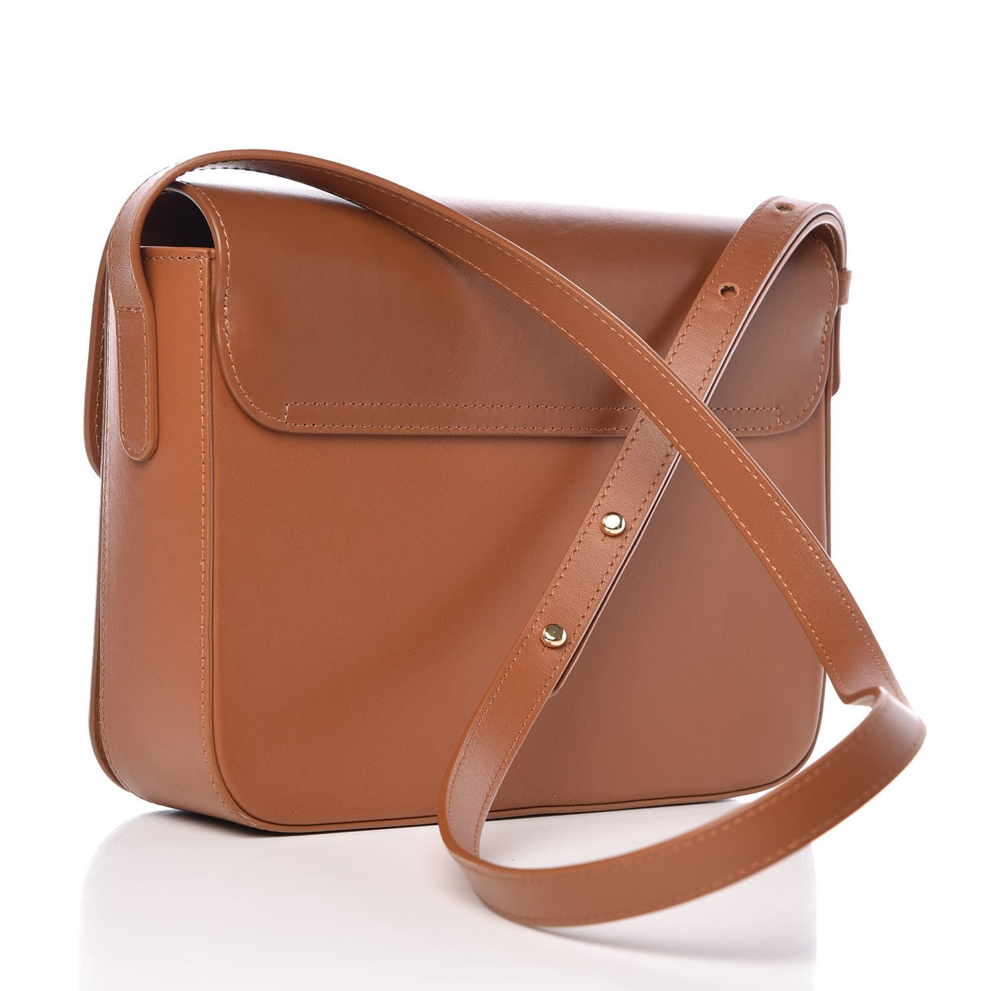 Calfskin Envelope Flap Crossbody Bag Saddle