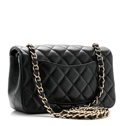Chanel Lambskin Quilted Mini Rectangular Flap Black 3 of 11