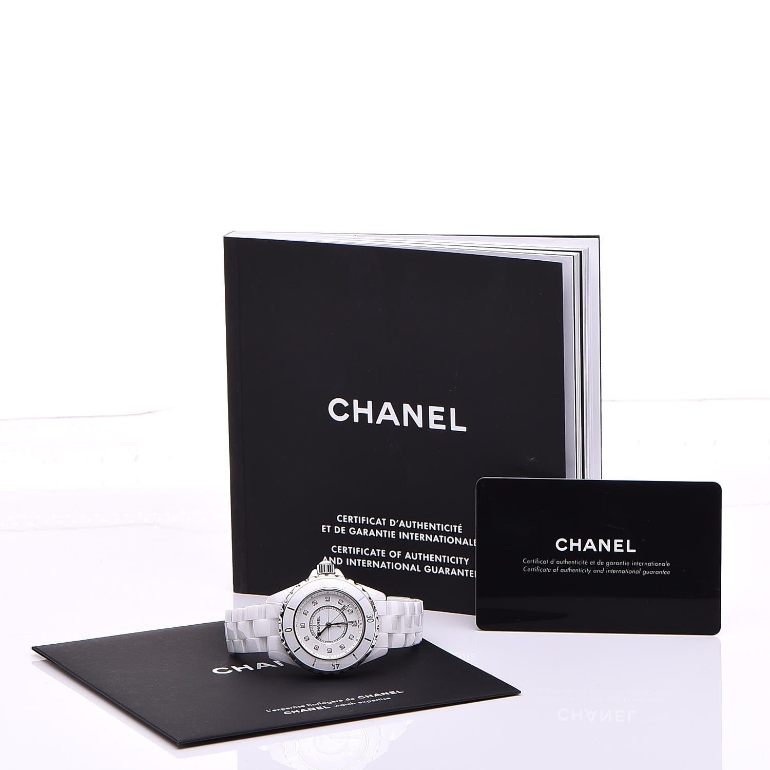 Chanel Stainless Steel Ceramic Diamond 33mm J12 Quartz Watch White 7 of 7