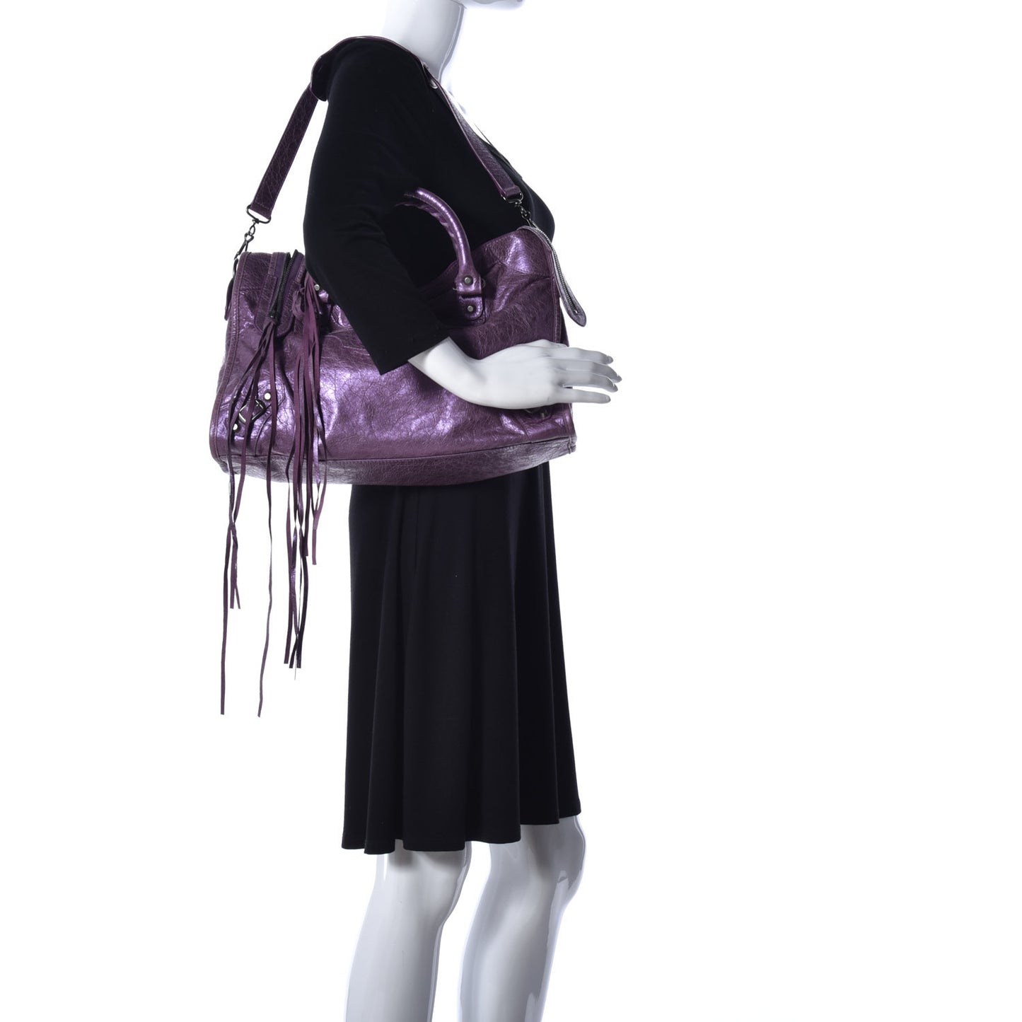 Agneau Classic Hardware City Metallic Purple