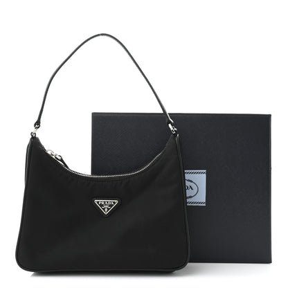 Prada Tessuto Nylon Saffiano Mini Re-Edition 2005 Bag Black 13 of 13