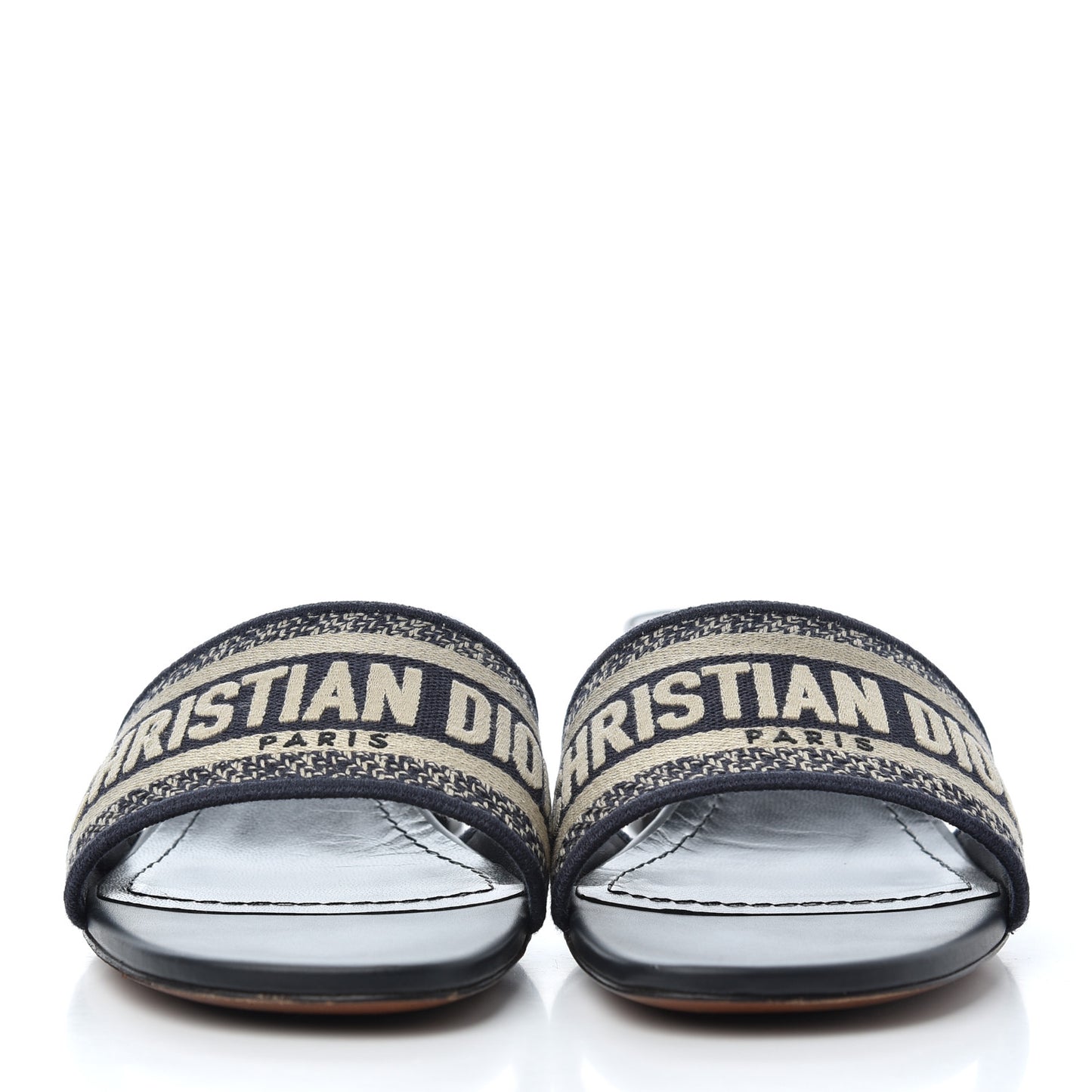Cotton Embroidered Dway 40mm Slide Sandals 41 Deep Blue