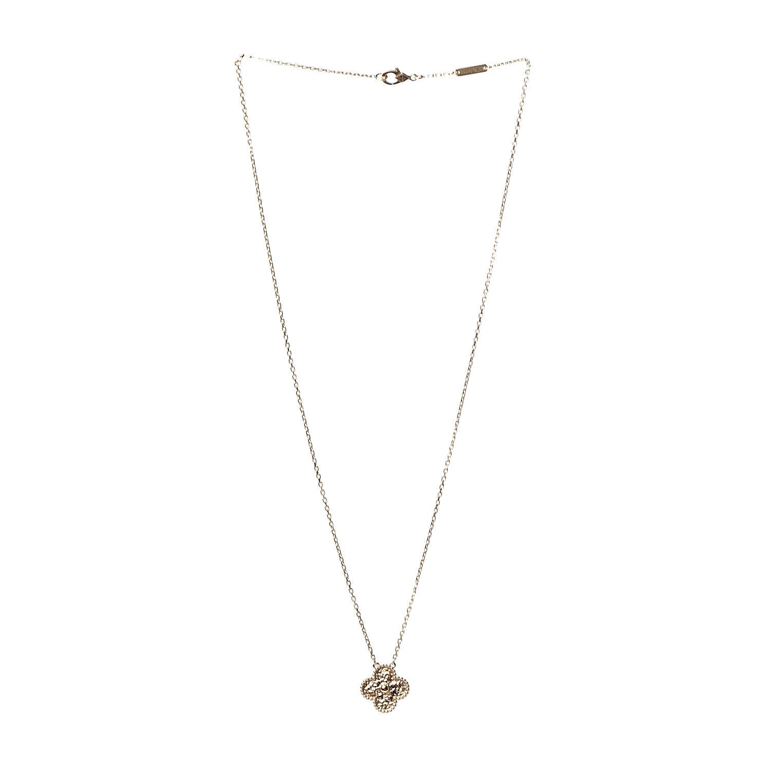 Van Cleef & Arpels 18K Yellow Gold Vintage Alhambra Pendant Necklace 3 of 8
