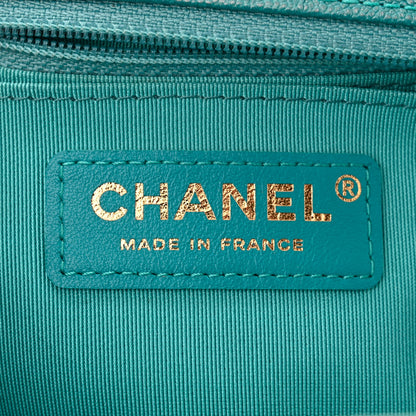 Chanel Caviar Chevron Quilted Small Statement Flap Turqouise 6 of 11