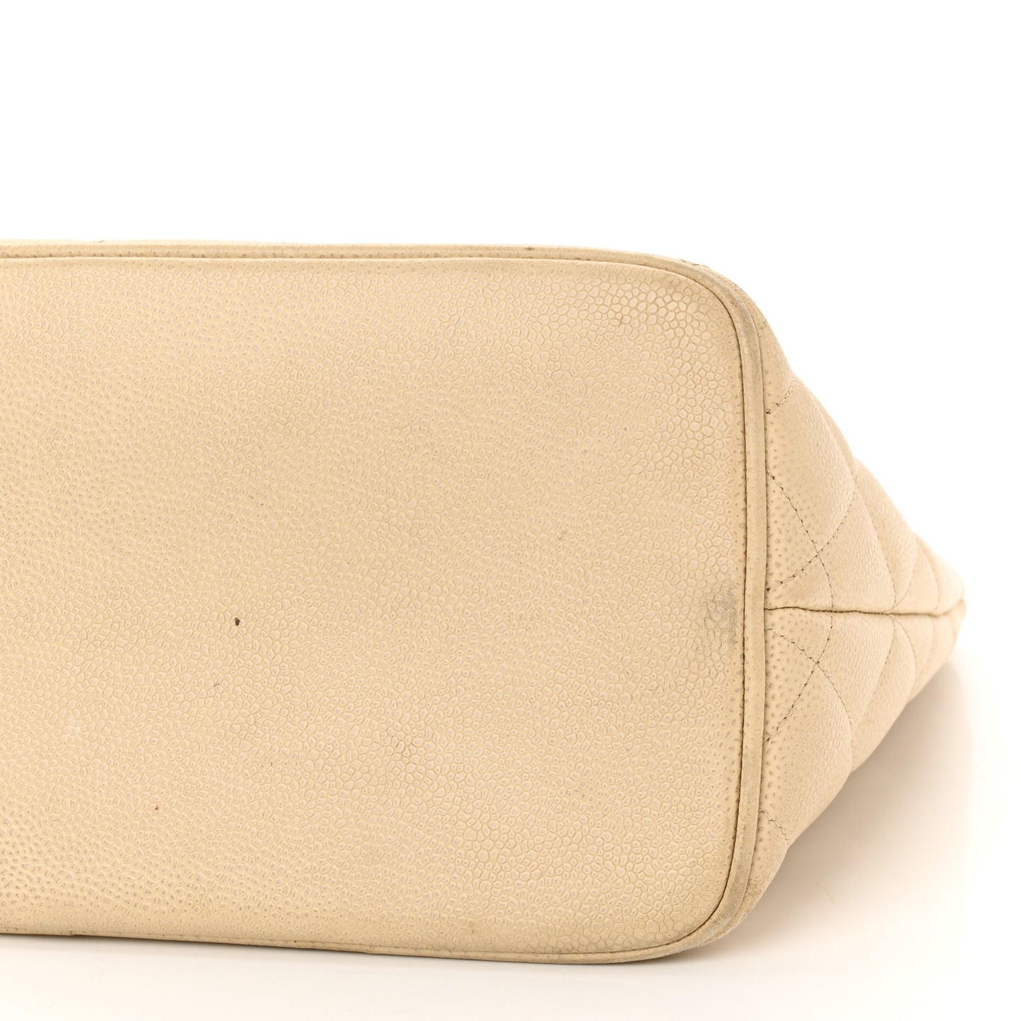 Caviar Quilted Medallion Tote Light Beige