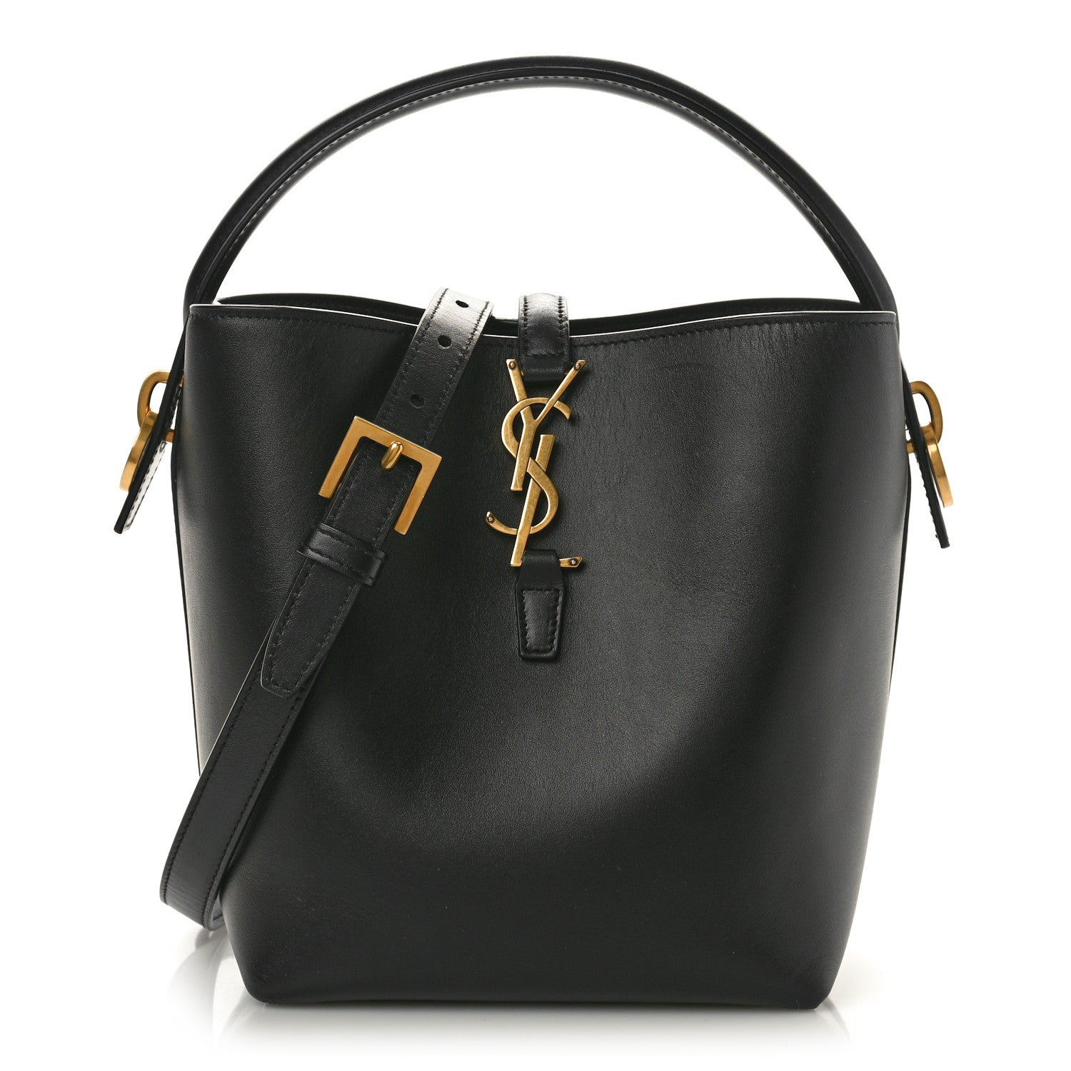 Saint Laurent Shiny Calfskin Le 37 Bucket Bag Black 1 of 10