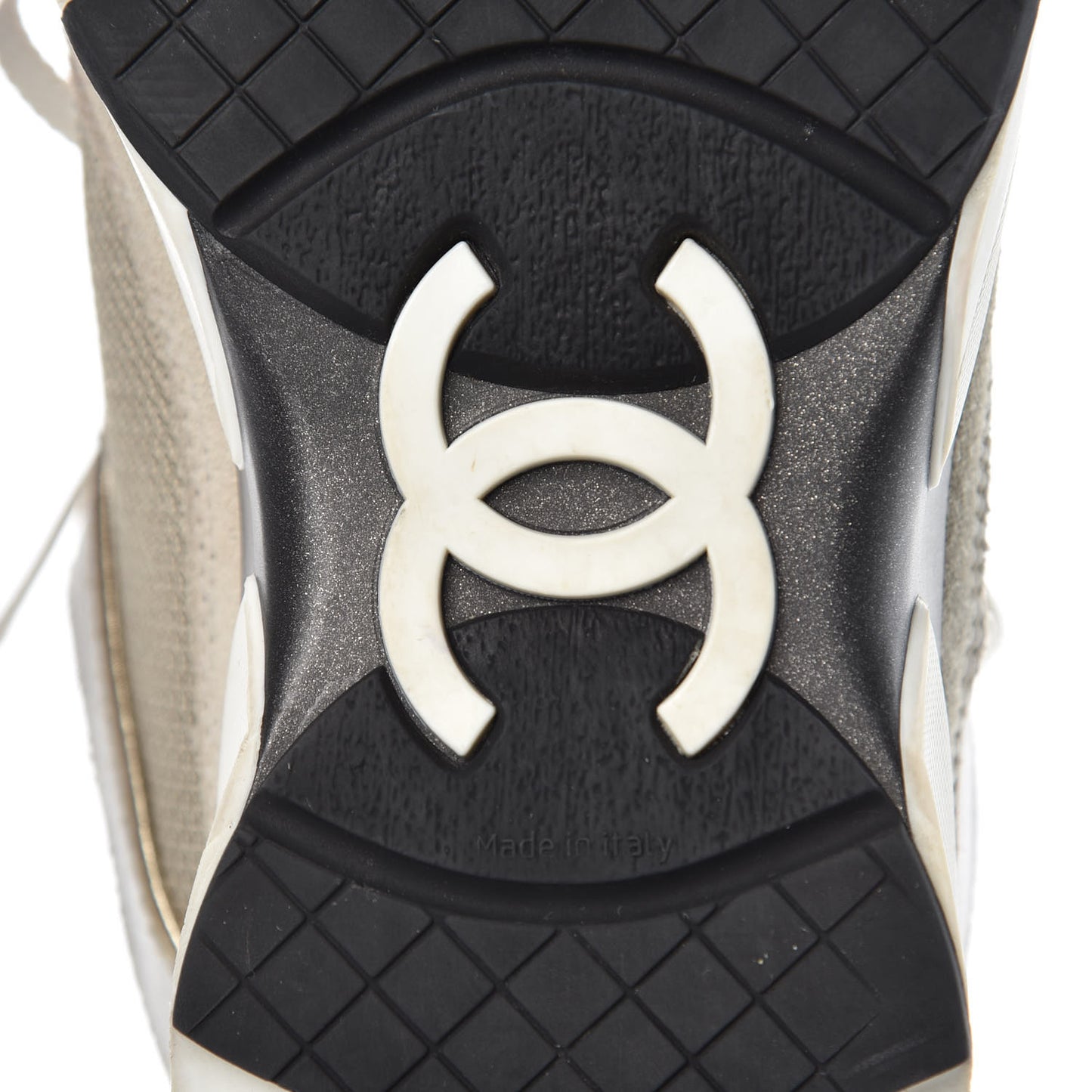 Suede Calfskin CC Sneakers 37 Beige Gold