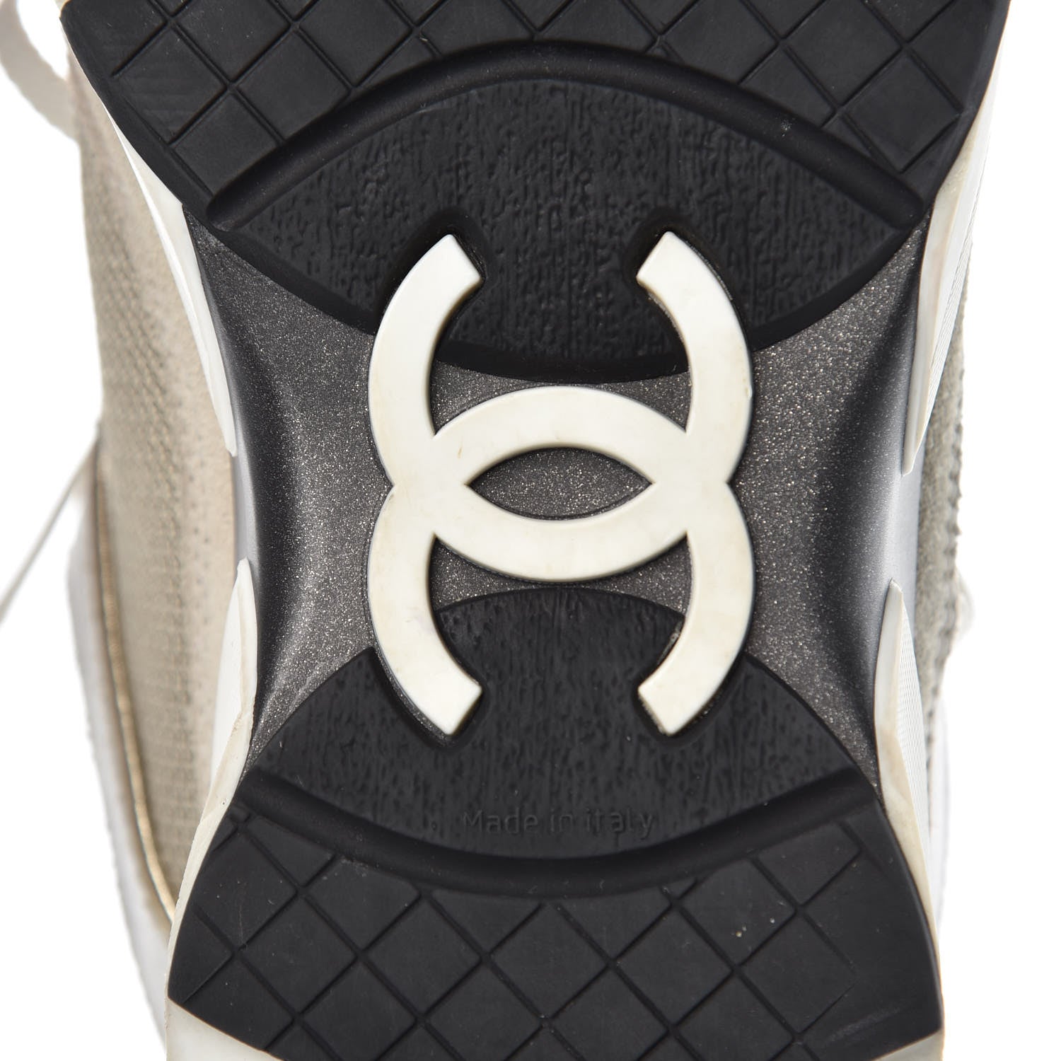Chanel Suede Calfskin CC Sneakers 37 Beige Gold 7 of 11