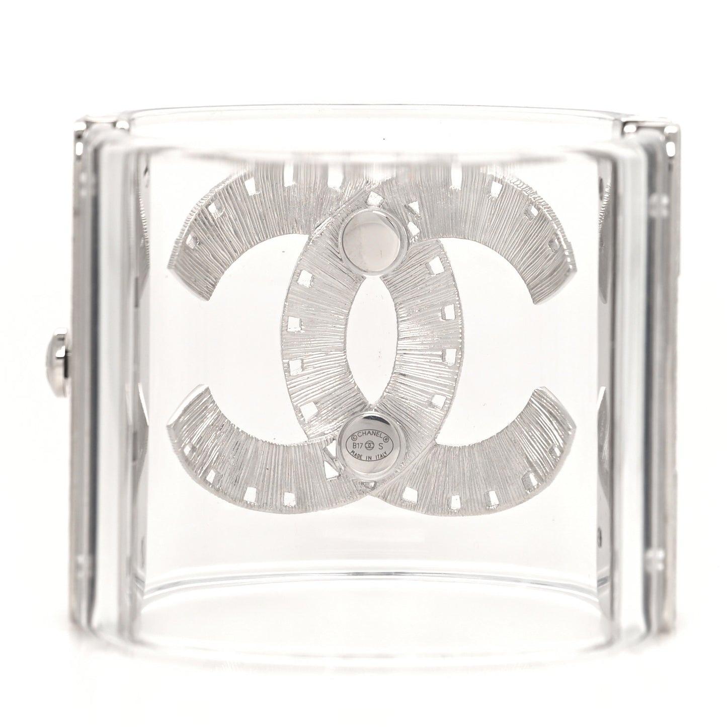 Baguette Crystal CC Cuff Transparent Silver Blue