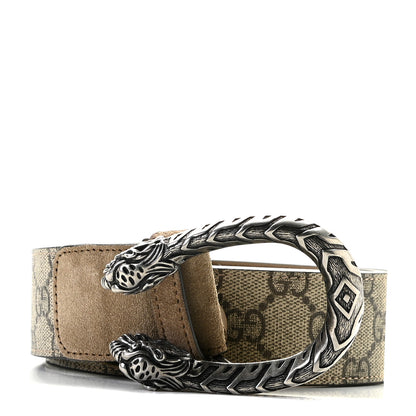 Gucci GG Supreme Monogram Suede Dionysus 40mm Belt 90 36 Beige Taupe 1 of 4