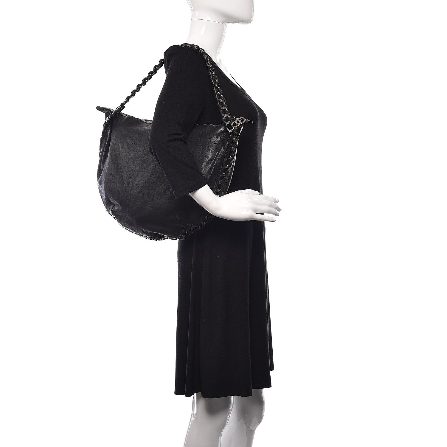 Chanel Calfskin Modern Chain Hobo Black 3 of 12