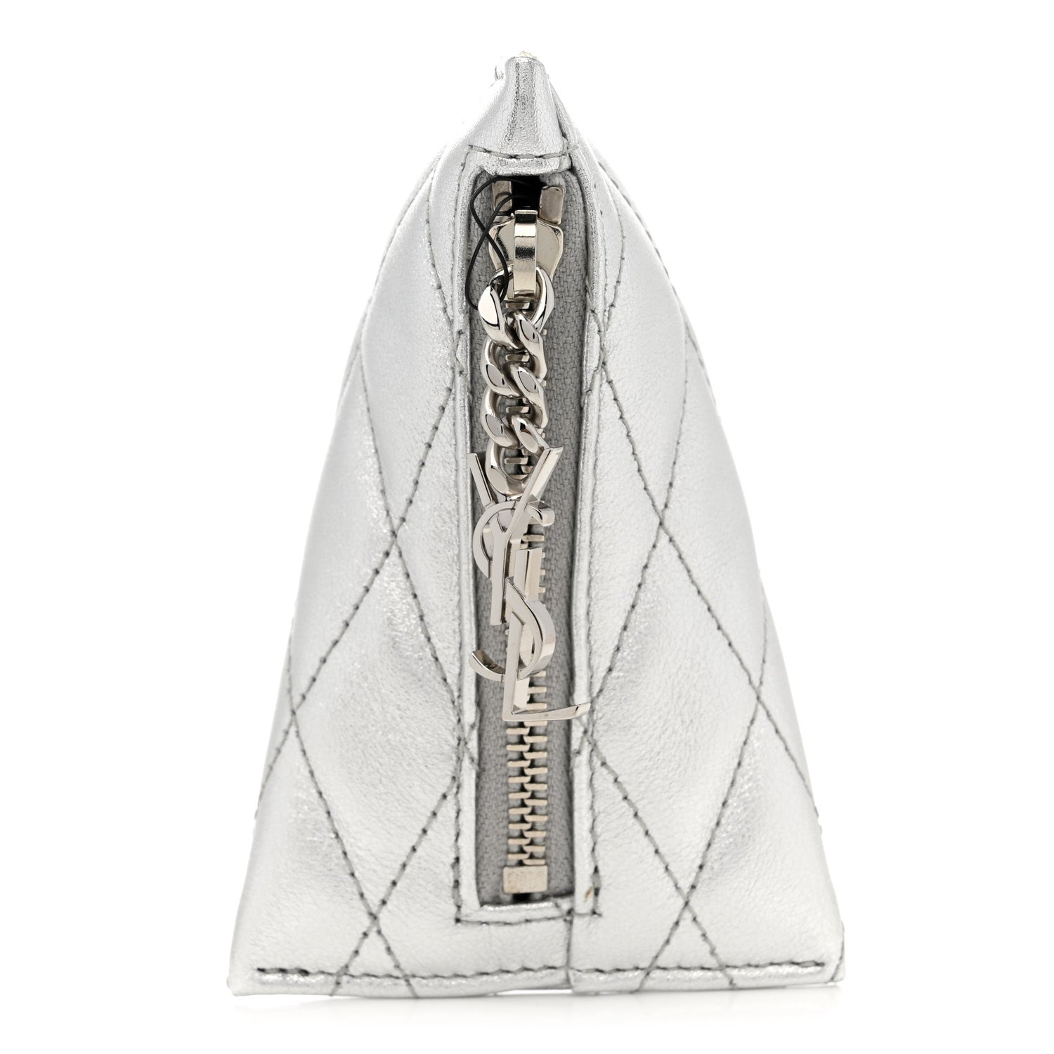 Saint Laurent Metallic Calfskin Berlingo Bag Charm Argento 1 of 7