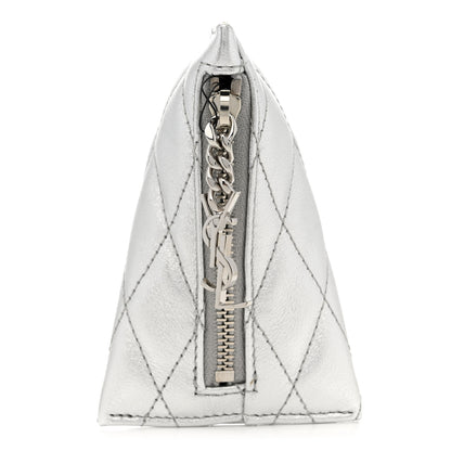 Saint Laurent Metallic Calfskin Berlingo Bag Charm Argento 1 of 7