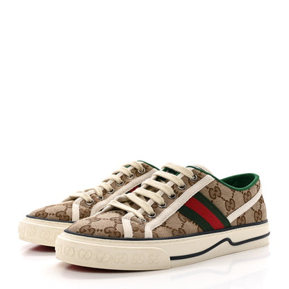 Gucci GG Monogram Web Womens 1977 Tennis Sneakers 36.5 Beige Ebony Mystic White 4 of 9