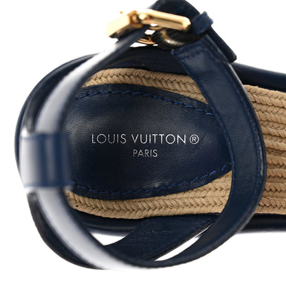 Louis Vuitton Monogram Denim Maia Wedge Sandal 37 7 of 7