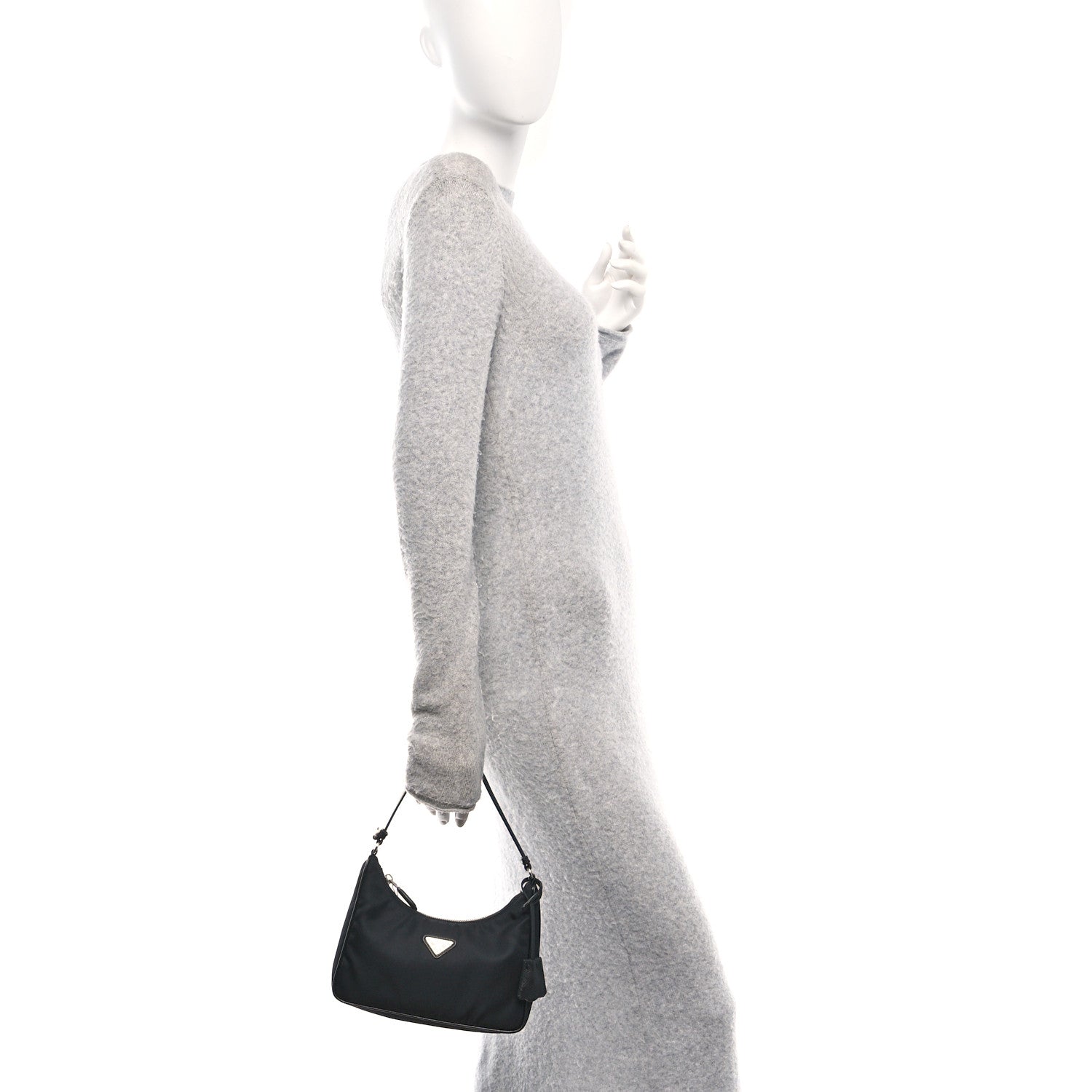 Prada Tessuto Nylon Saffiano Mini Re-Edition 2005 Bag Black 2 of 10