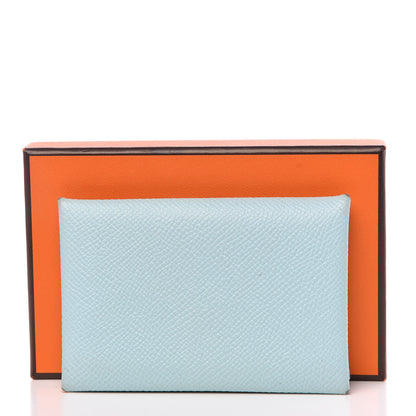 Hermes Epsom Calvi Card Case Bleu Zephyr 11 of 11
