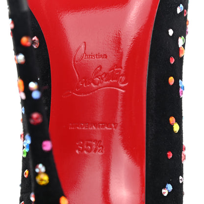 Christian Louboutin Veau Velour Dorissima Clair de Lune 120 Pumps 35.5 Black Multi 6 of 10