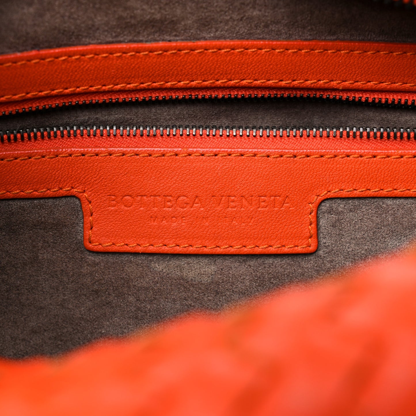 Nappa Intrecciato Medium Belly Veneta Hobo Orange