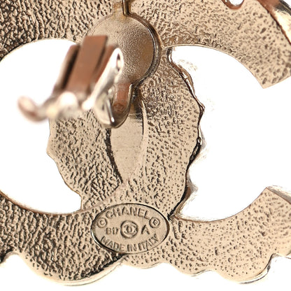 Chanel Baguette Crystal CC Dangle Earrings Light Gold 4 of 4