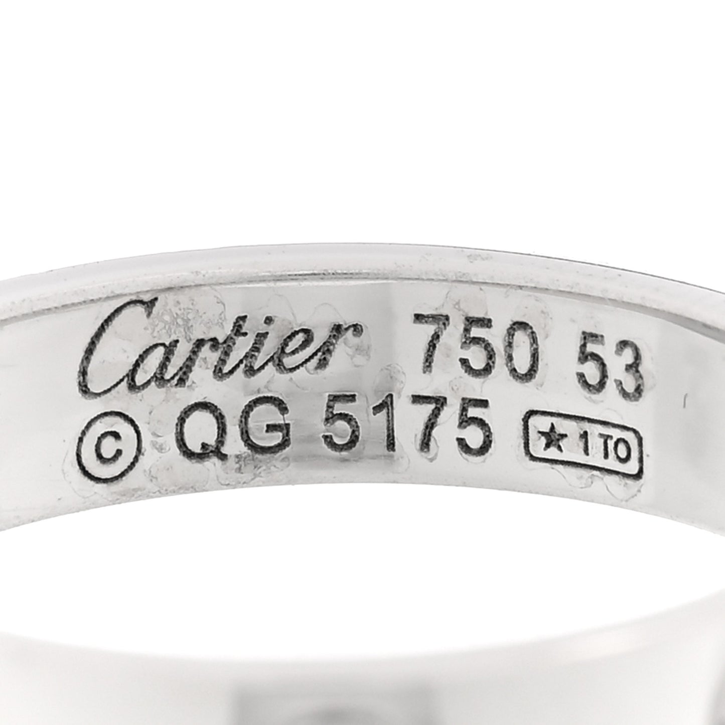 18K White Gold Diamond 4mm LOVE Wedding Band Ring 53 6.5