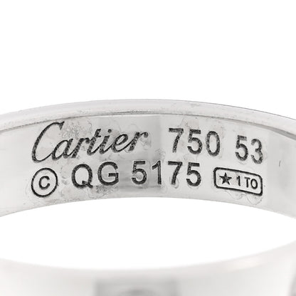 Cartier 18K White Gold Diamond 4mm LOVE Wedding Band Ring 53 6.5 4 of 4